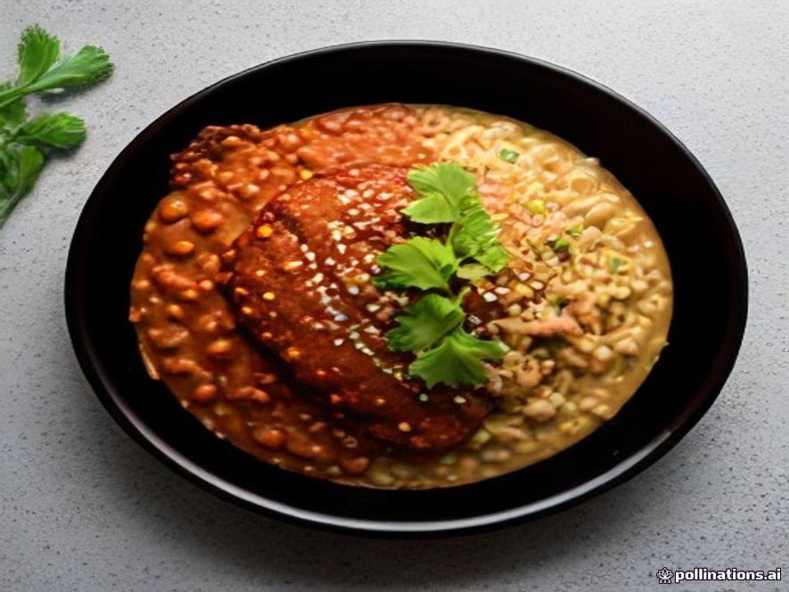 Botana Keto Poblana con Mole Keto y Pollo Deshebrado
