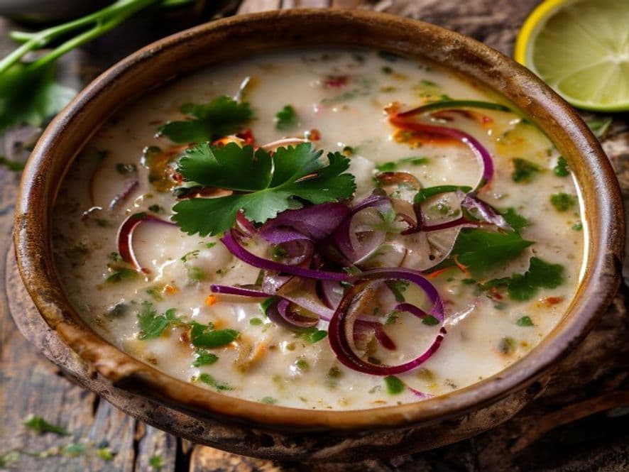 Caldo blanco keto de setas