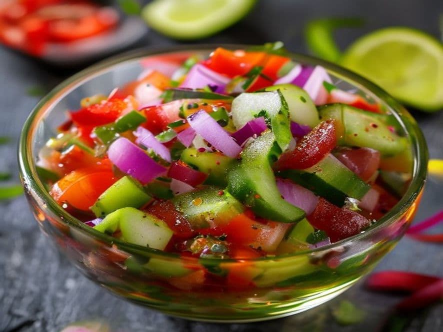 Ceviche Keto de Langostino con Pepino Keto