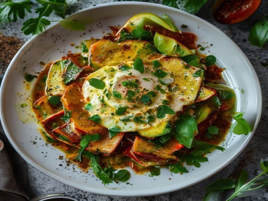 Chilaquiles Verdes Keto con Crema