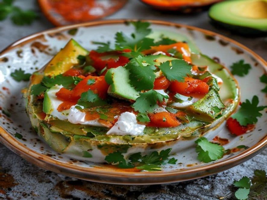 Chilaquiles verdes de tomatillo con queso Oaxaca Keto