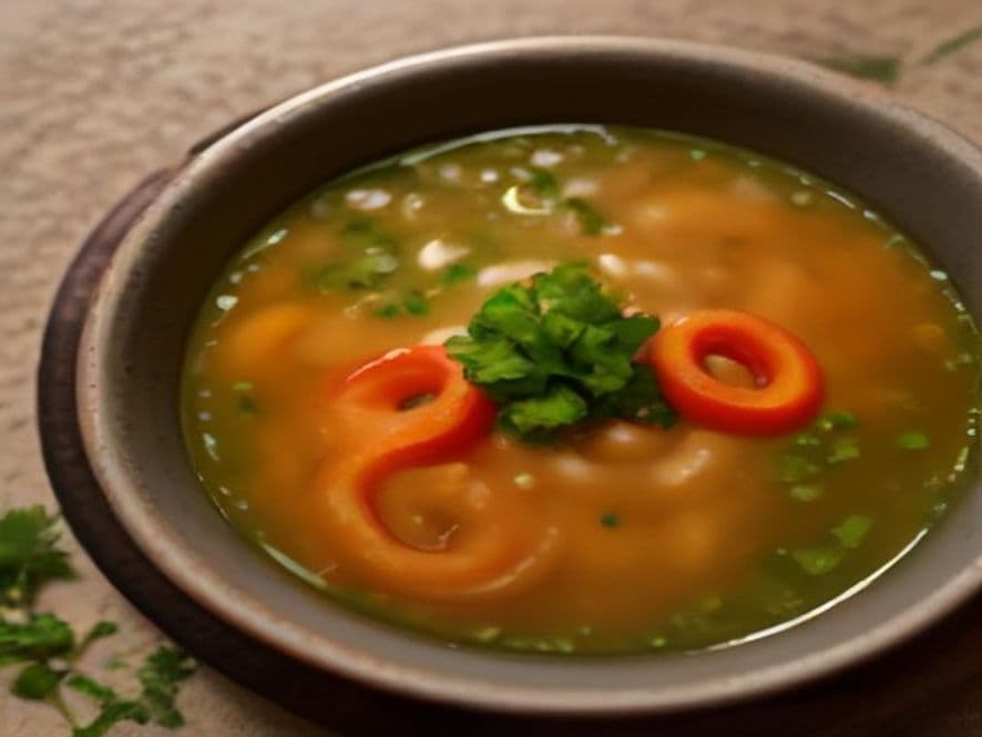 Consomé de Camarón con Salsa Verde Keto