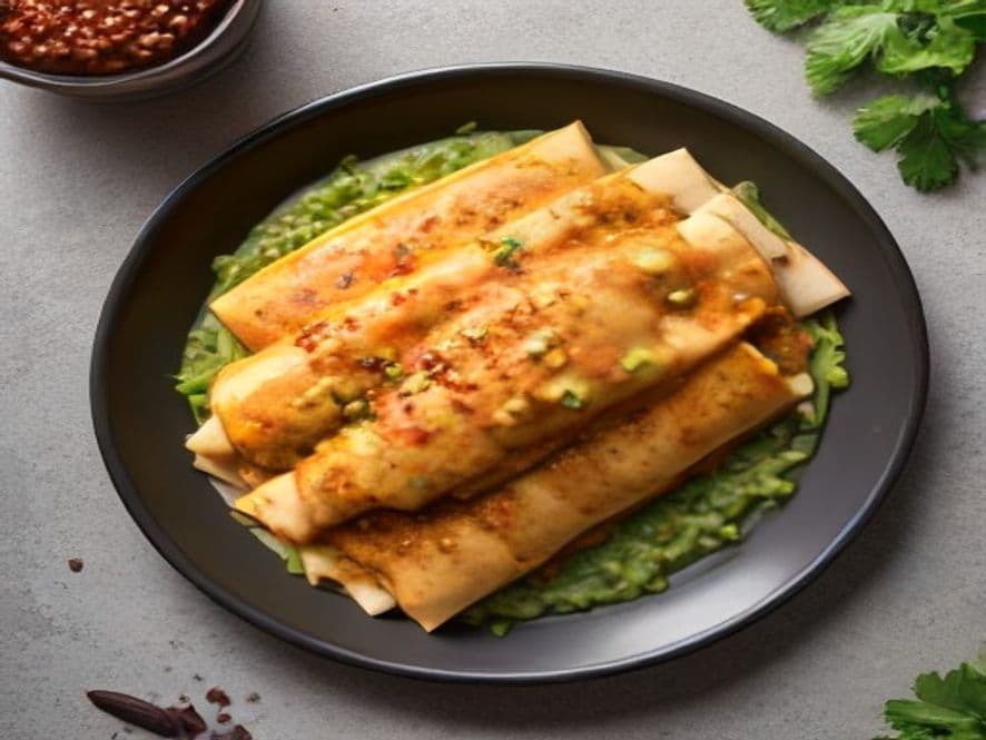Enchiladas de Pipián Verde Keto con Pollo Deshebrado