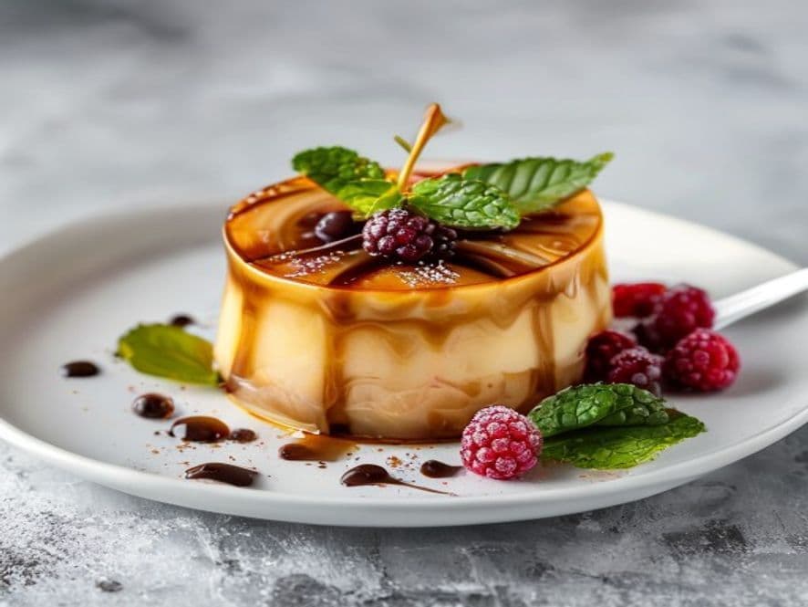 Flan keto de café espresso