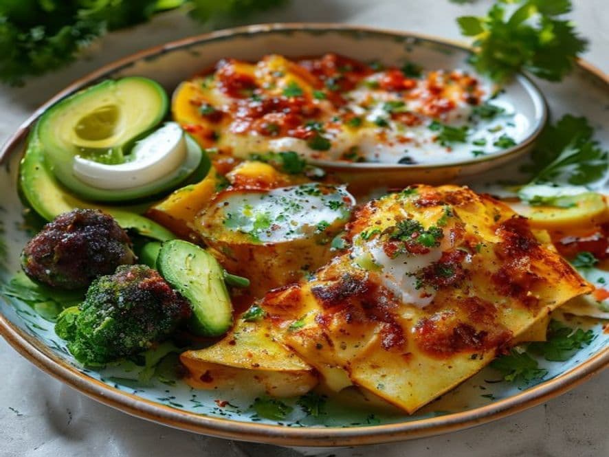 Huevos al horno con brócoli y queso Keto