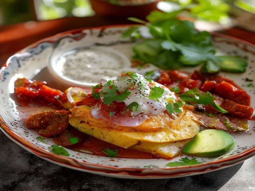 Huevos en salsa con chorizo de San Manuel Keto