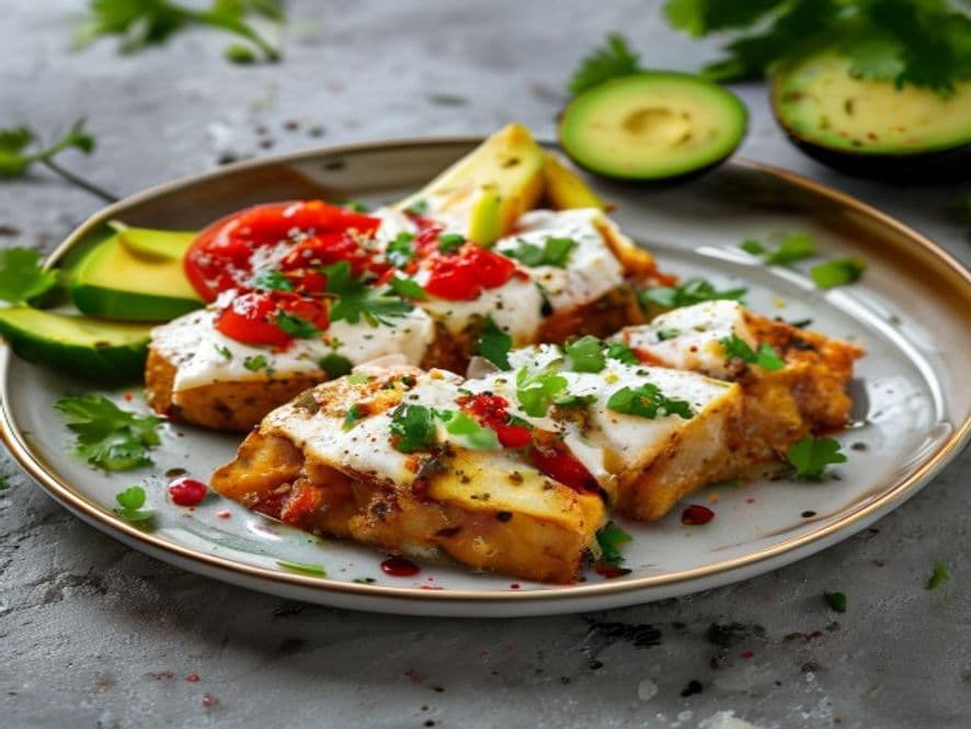 Huevos Estrellados con Crema Ácida y Salsa Keto