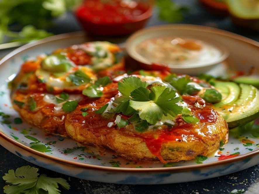 Huevos estrellados con salsa de chipotle keto