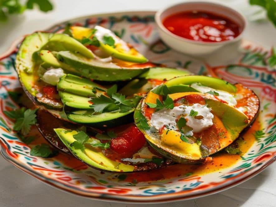 Huevos Pochados con Jitomate Asado y Albahaca Keto