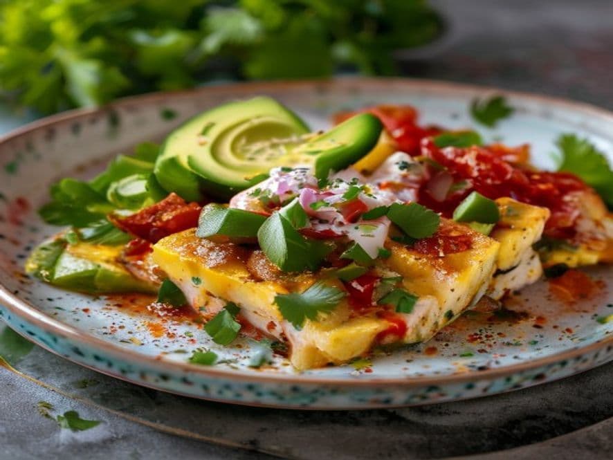 Huevos Pochados con Queso Panela y Chile Keto