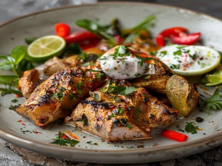 Pavo al ajillo keto para cena