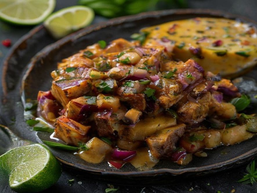 Queso fundido keto con carnitas