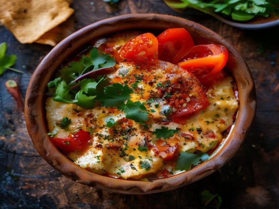 Queso fundido keto con verdolagas
