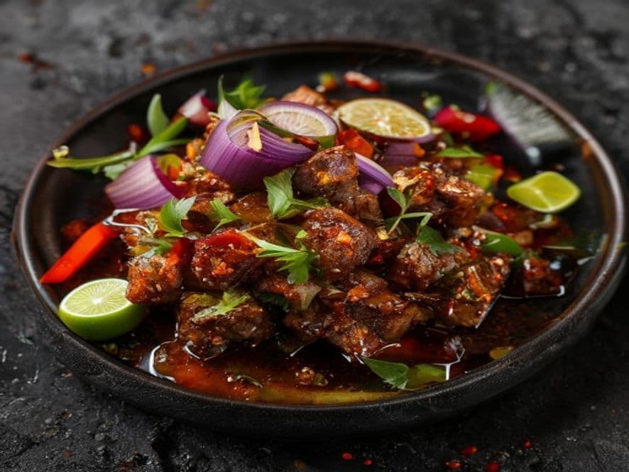 Res en salsa de chile chipotle keto