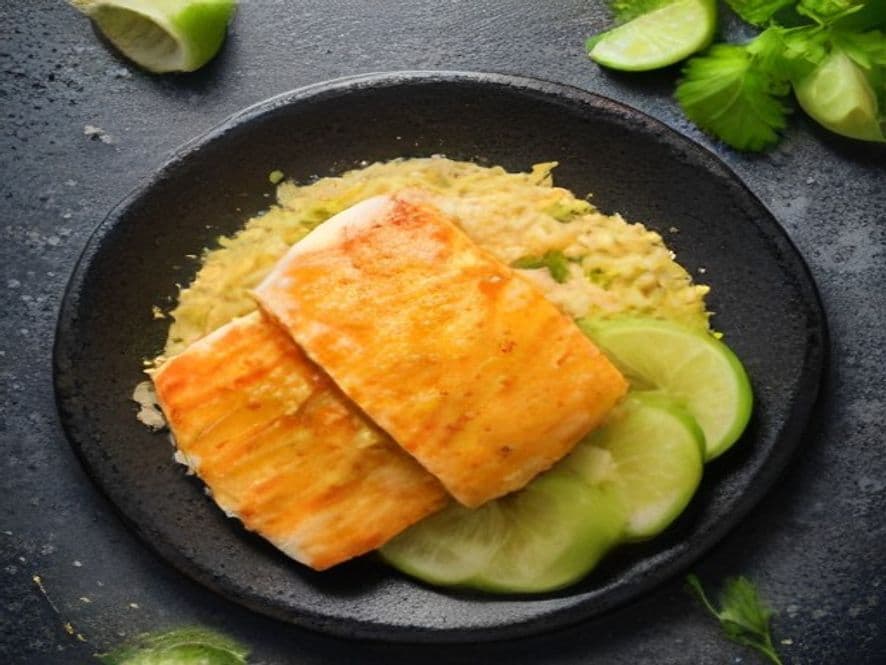 Salmón al horno con salsa de aguacate Keto