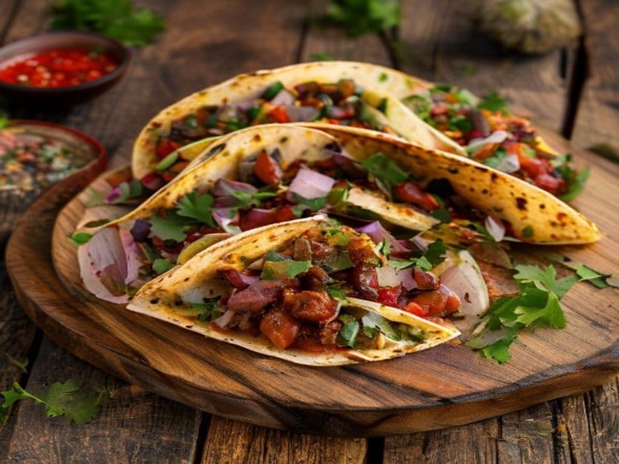 Tacos de Pollo Deshebrado Keto en Tortilla de Nopal
