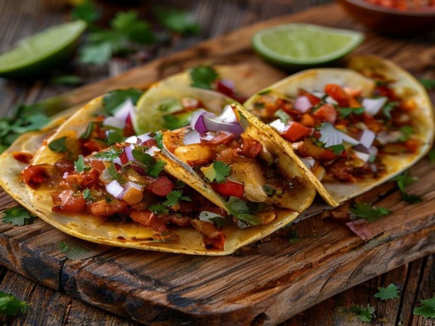Tacos de Rajas con Queso Keto con Tortilla de Almendra