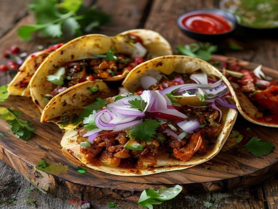 Tacos de res en salsa verde keto en tortilla de nopal