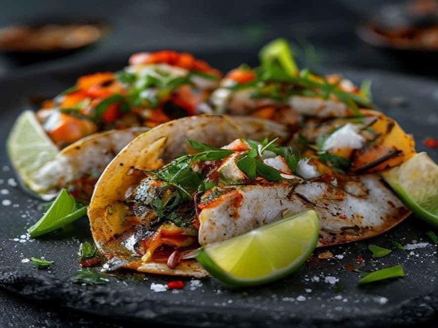 Tacos de salmón con salsa verde keto dobles keto